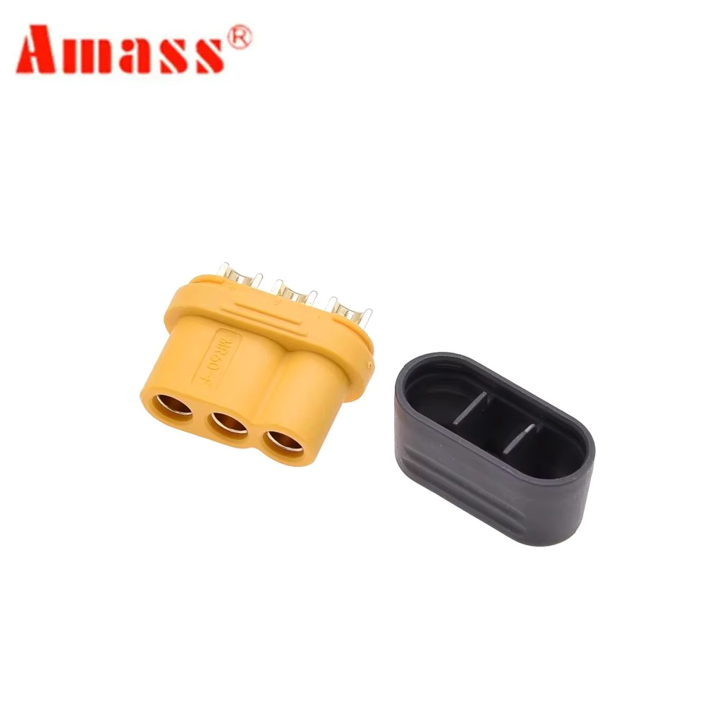 Switch Electronics MR60 3-Pin Gold Plated Connector Set - Male & Female With Cap - 30A
