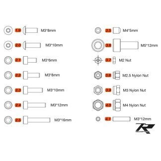 TRON Screw and nut set 2. TR507-610