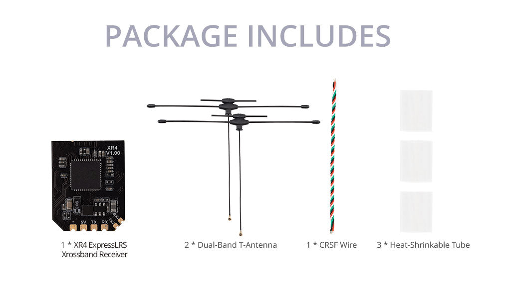 XR4 Gemini Xrossband Dual-Band ExpressLRS Receiver