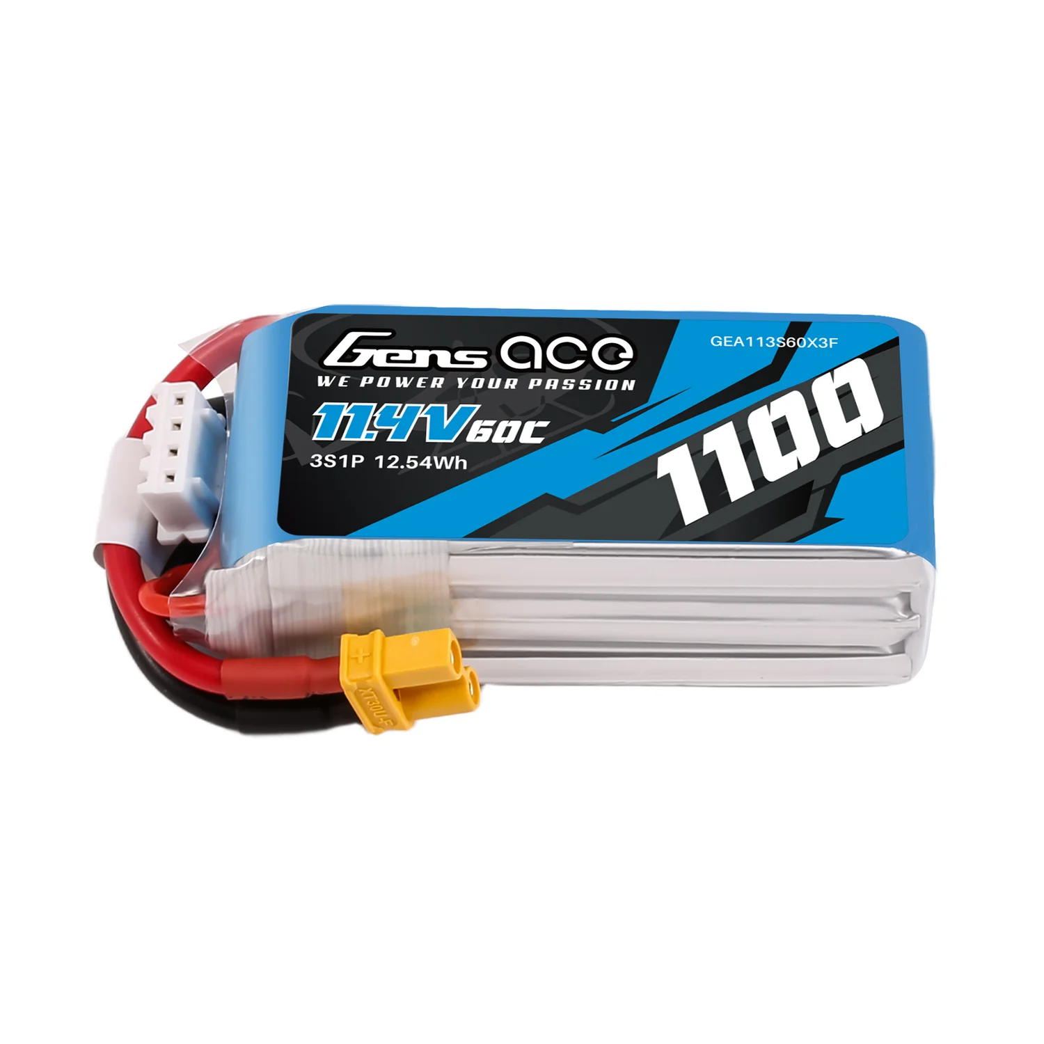 Gens ace 1100mAh HV Lipo Battery 11.4V 60C 3S1P for M2 V3 / Stratos 200 – Image 2